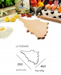 Tagliere in legno a forma di regione Toscana - dimensione 44.5 x 29 - Elga Design